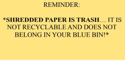 shredded paper is not recycled image